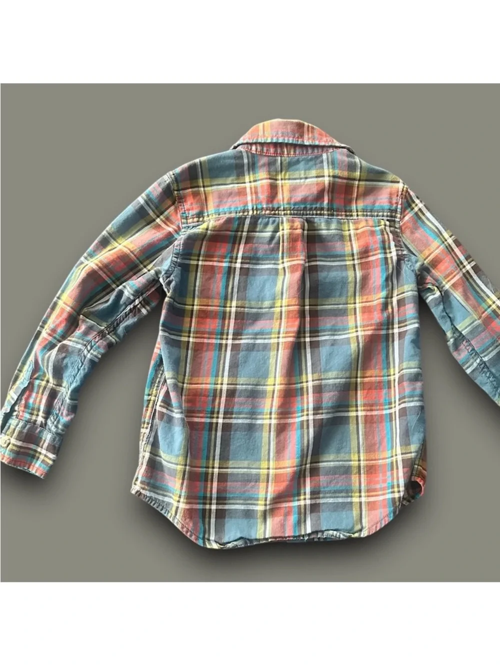 Baby Gap Boys Plaid Flannel Shirt Sz 5 Blue Red Multicolor Long Sleeve Button Up
